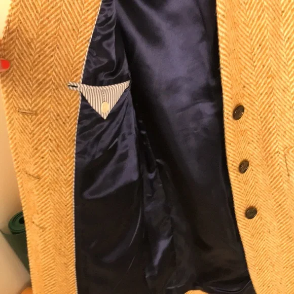 J. Crew Gold Yellow Marled Wool Herringbone Winter Topcoat Coat 00 XXS
